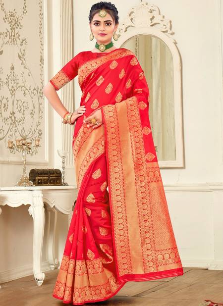 Red Colour Santraj New Exclusive Wear Banarasi Silk Designer Saree Collection 1016